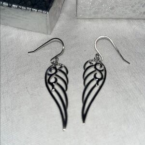 Sterling silver wing earrings